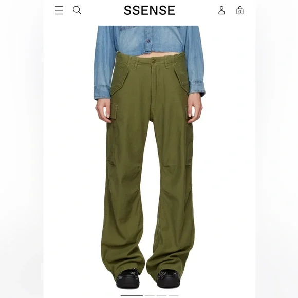 R13 Khaki Wide Leg Cargo Pants - Picture 12 of 14